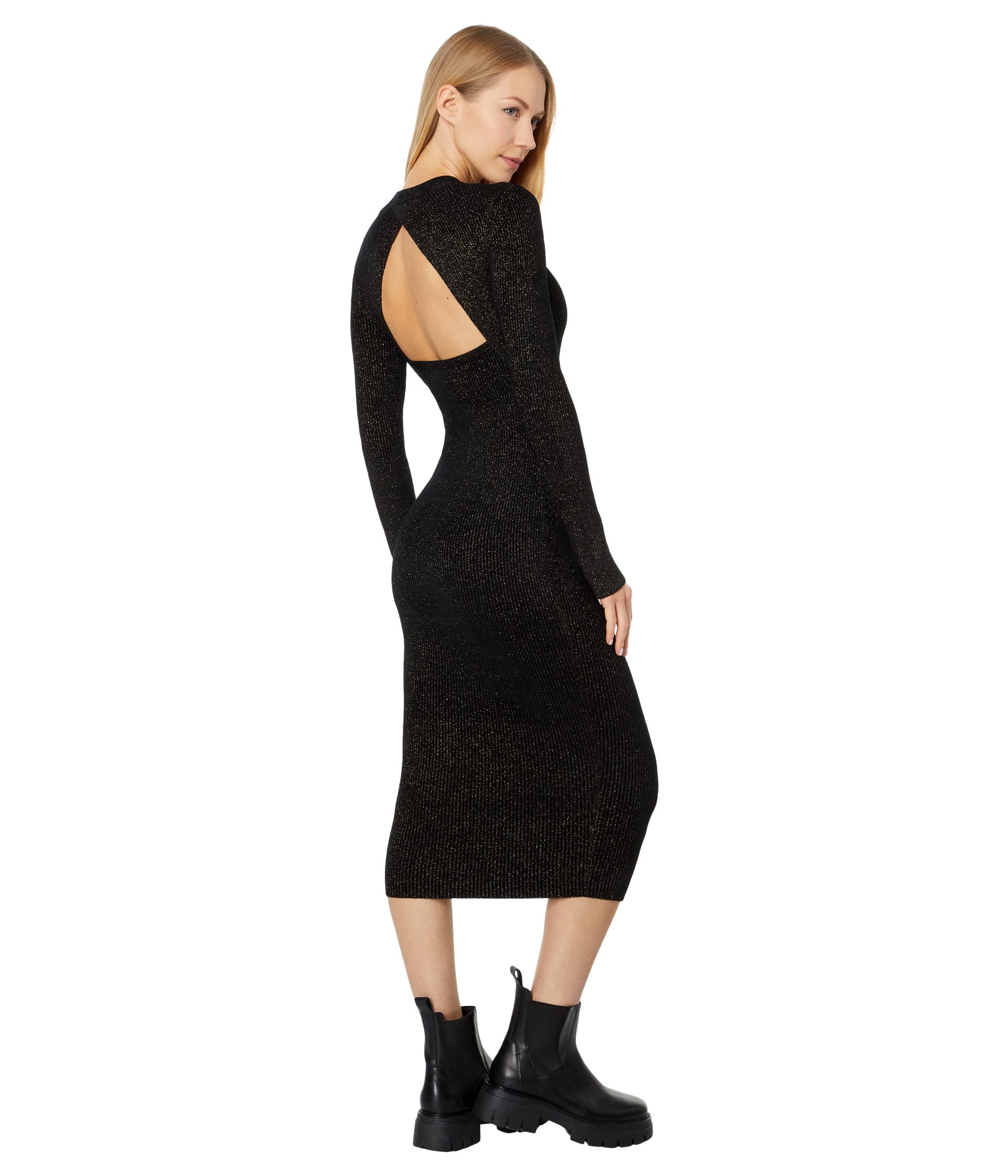 AllSaints Loleatta Dress Black/Gold - Paige Shop